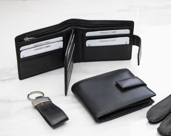 Personalised Men's Leather Tri Fold Wallet With Rfid, 11 of 12