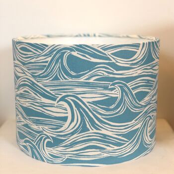 Aqua Blue Cornish Waves Handmade Shade, 2 of 3