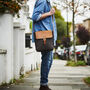 Canvas And Leather Mens Messenger Bag, thumbnail 4 of 11
