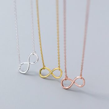 Sterling Silver Infinity Symbol Pendant Necklace, 4 of 5
