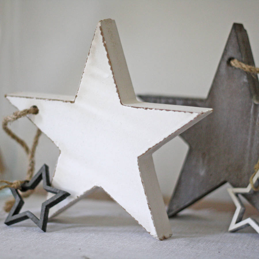 Wooden Star Christmas Decorations, 1 of 6