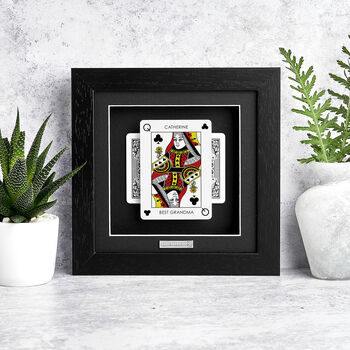 Best Grandma Personalised Queen Playing Card Gift Frame, 4 of 12