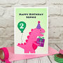 'Dinosaur' Personalised Girls Birthday Card, thumbnail 1 of 4