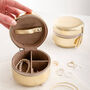 Round Gold Travel Jewellery Box For Her, thumbnail 1 of 4