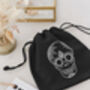 Tigers Eye Crystal Gua Sha With Black Skull Pouch, thumbnail 3 of 3