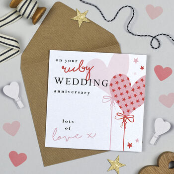 Heart Balloon Diamond Wedding Anniversary Card, 4 of 4