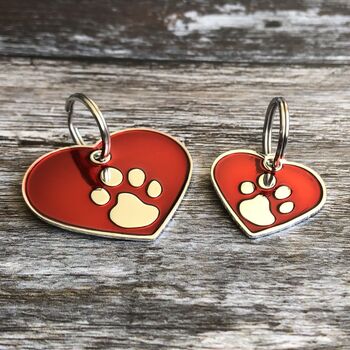 Red And Silver Heart Pet ID Tag, 5 of 6