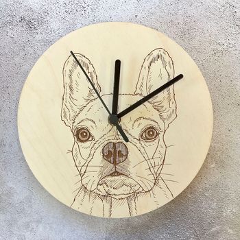 Laser Etched Pet Portrait Wall Clocks, 5 of 9