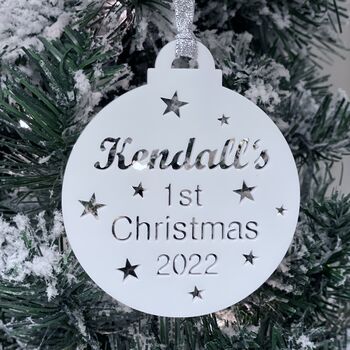 Baby's 1st Christmas Personalised Tree Decoration, 6 of 12
