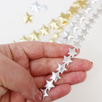 Metallic Star Ribbon Garland In Gold And Silver, 5 of 5