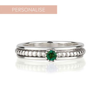 Personalised Birthstone Lalita Sterling Silver Spinning Ring, 3 of 12