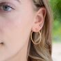 Gold Textured Large Hoop Earrings, thumbnail 1 of 6
