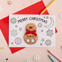 Personalised Snowman Finger Puppet And Colour In Card, thumbnail 1 of 4