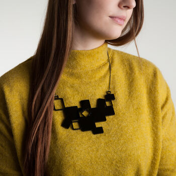 Geometric Cubes Statement Necklace, 6 of 7
