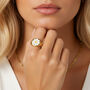 Women's Daisy Flower Signet Ring In 18k Gold, thumbnail 1 of 3