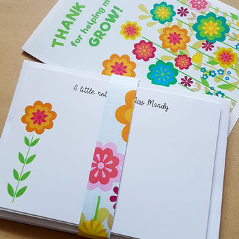 Set Of 12 Personalised Notecards With Flower, 3 of 4
