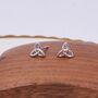 Sterling Silver Small Trinity Knot Stud Earrings, thumbnail 1 of 11