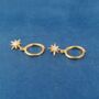 Gold Star Hoop Earrings, thumbnail 5 of 7