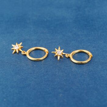 Gold Star Hoop Earrings, 5 of 7