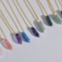 Gold Plated Crystal Double Point Dainty Necklace Rose Quartz, Amethyst, Malachite, Turquoise, thumbnail 2 of 12