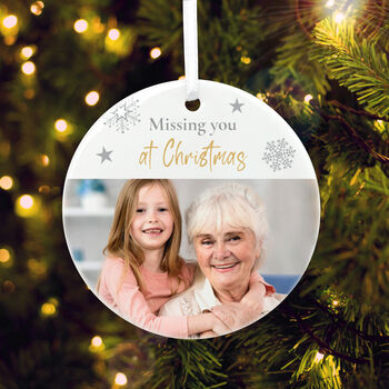 Memorial Photo Ceramic Disc Hanging Decoration Bauble + Gift Box, 6 of 6