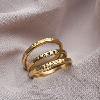 9ct Gold Personalised Stacker Ring, 3 of 7