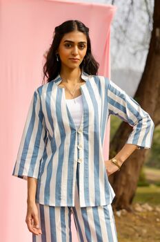 Azure Stripe Co Ord Set, 3 of 4