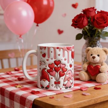 Cute Gnome Heart Valentine's Mug, 6 of 6