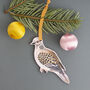 Turtle Dove Lasercut Wooden Christmas Decoration, thumbnail 1 of 9