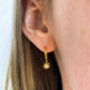 Gold Plated Delicate Engraved Moon And Star Hoops, thumbnail 4 of 7