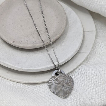 Fingerprint Padlock Heart Stainless Steel Necklace, 2 of 6
