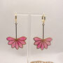 Pink Floral Statement Drop Earrings For Her, thumbnail 6 of 9