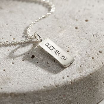 Roman Numerals Tag Necklace, 2 of 4