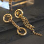 Asymmetric Hoop Chain Earrings 18ct Gold Plated, thumbnail 1 of 8