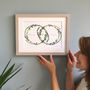 Personalised Wedding And Anniversary Wreath Print, thumbnail 2 of 11