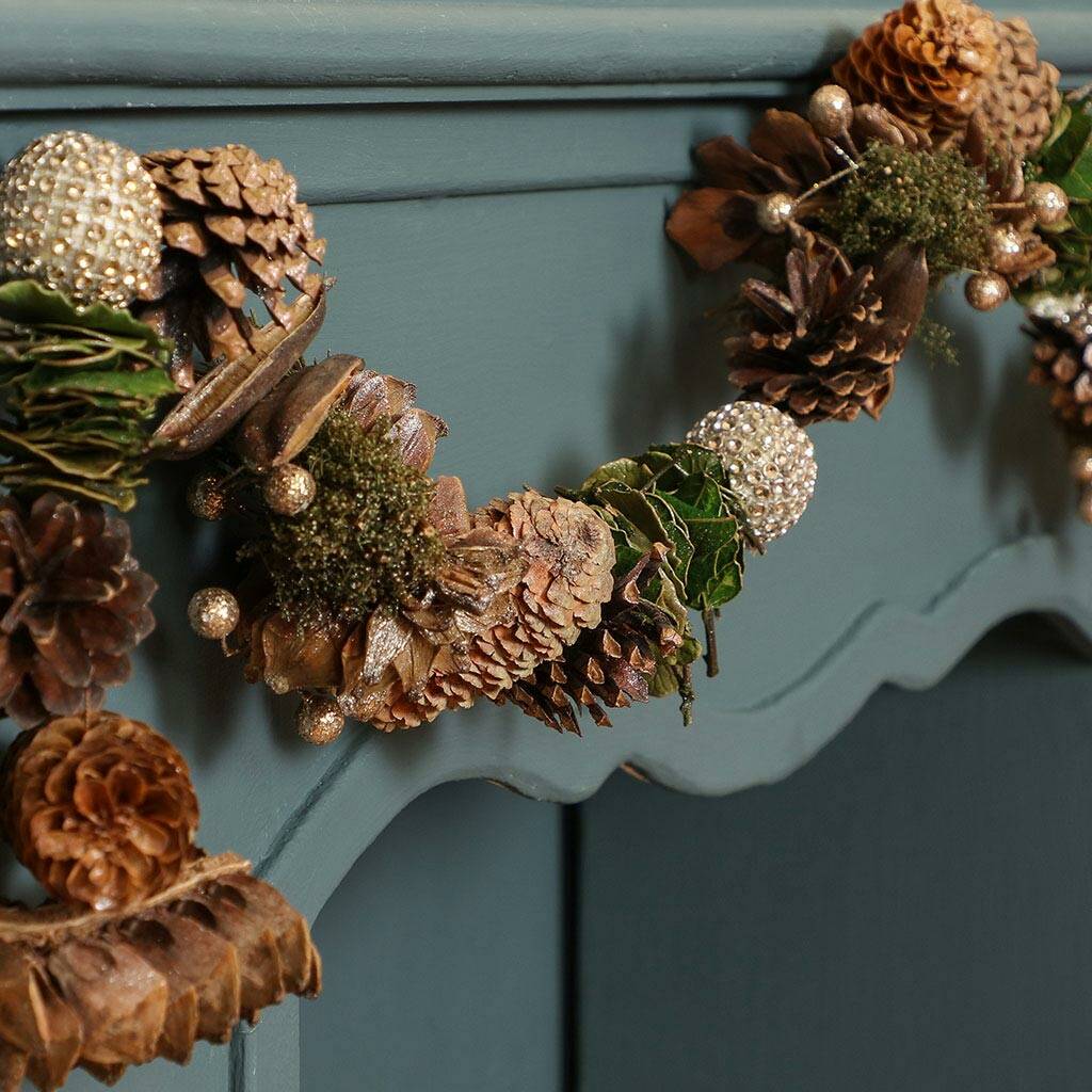Wildwood Sparkle Pine Cone Christmas Garland By Dibor