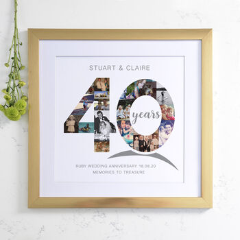 Personalised Ruby Wedding Anniversary Collage, 9 of 11