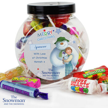 Personalised Christmas Snowman Jar Of Sweets, 4 of 4