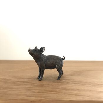 Miniature Bronze Pig Sculpture 8th Anniversary Gift, 9 of 11
