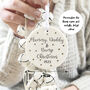 Personalised Mummy, Daddy And Bump Christmas Decoration, thumbnail 5 of 10