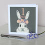 Bunny With Flower Crown Birthday Age Card, thumbnail 1 of 4