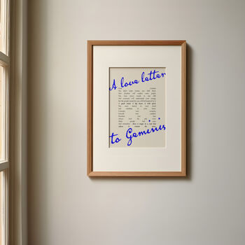 Gemini Zodiac Print | A Love Letter To Gemini | Astrology Wall Art | Star Sign Gift Poster, 8 of 8
