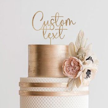 Wooden Custom Cake Topper With Your Text, 5 of 7
