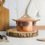 Hammered Solid Copper Cookware Set With Lid, Tin Lined Inside, thumbnail 6 of 8
