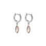 Sterling Silver Pink Chalcedony Huggie Hoop Earrings, thumbnail 3 of 7