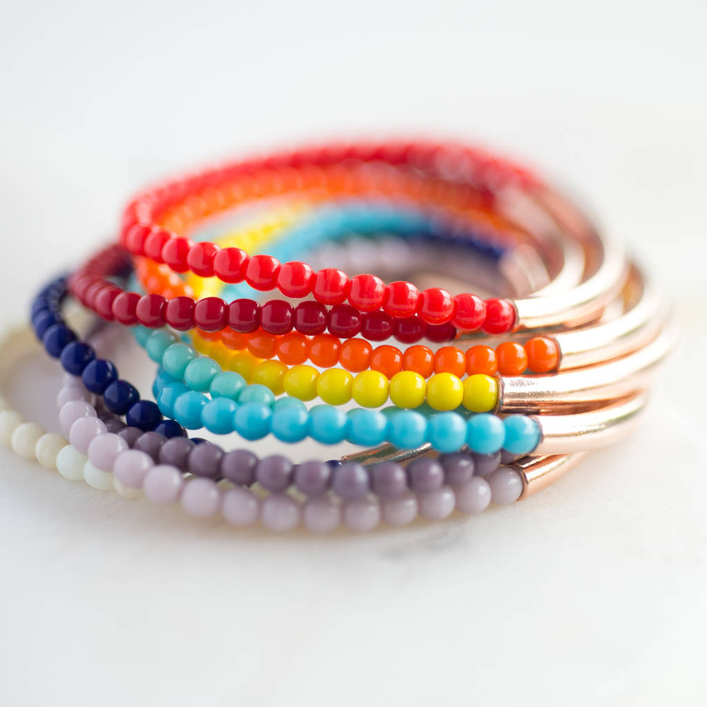 Personalised Colourful Stretch Stacking Bracelet By Oh So Cherished ...