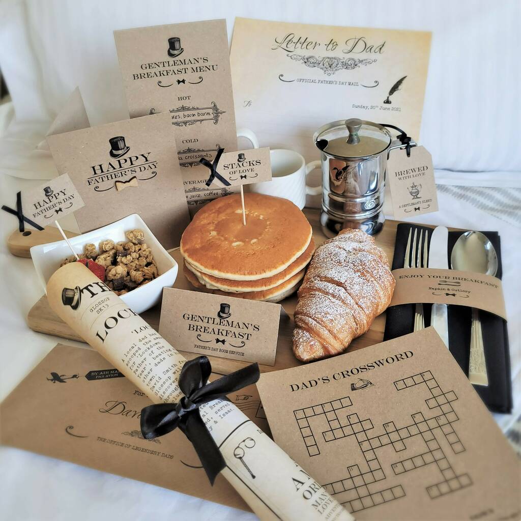Personalised Father's Day Breakfast In Bed Kit, 1 of 12