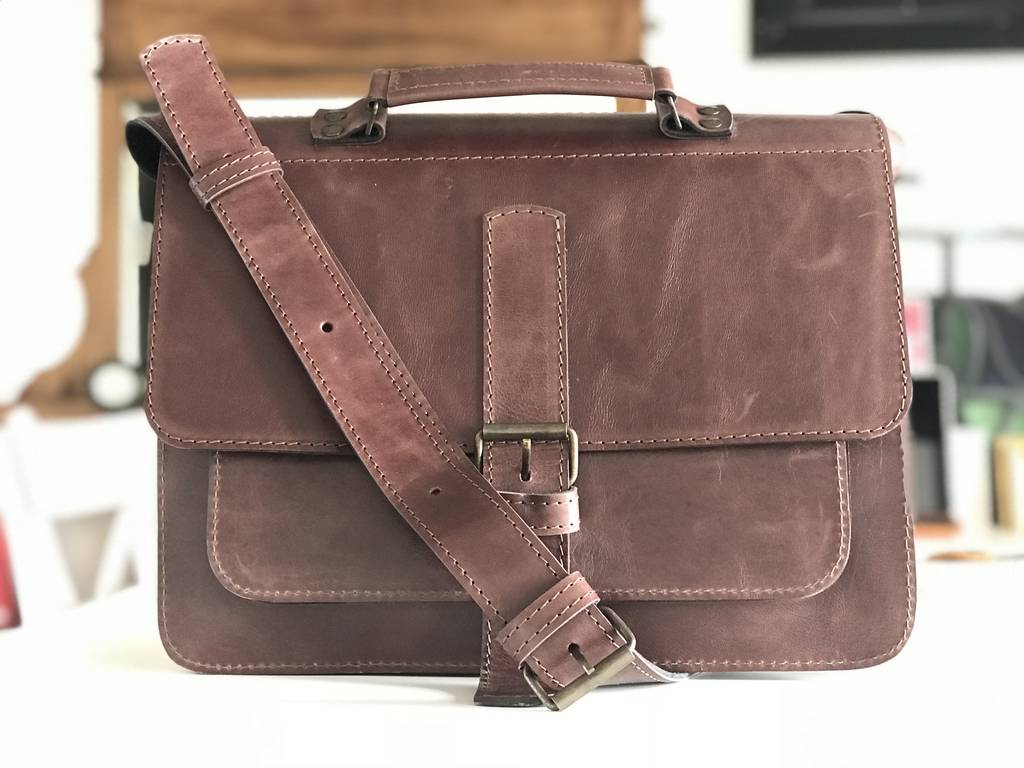 Leather Satchel With One Buckle By cutme | notonthehighstreet.com