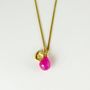 Heart Gold Plated Necklace With Gemstone, thumbnail 7 of 12