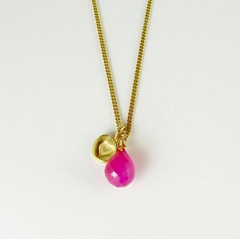 Heart Gold Plated Necklace With Gemstone, 7 of 12